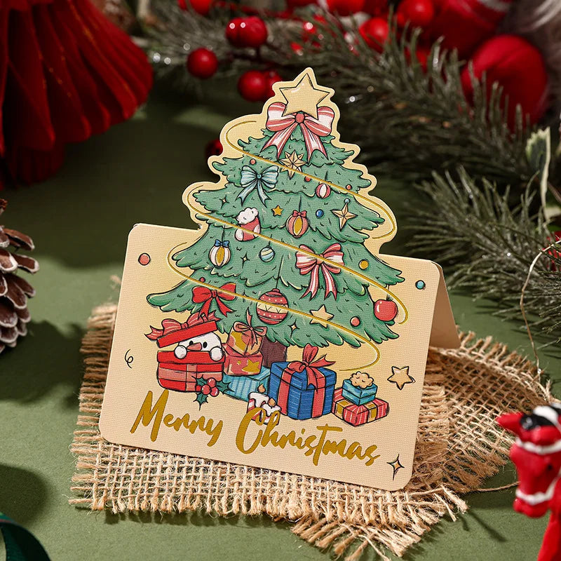 10-Pack Gold Foil Christmas Greeting Cards with Envelopes