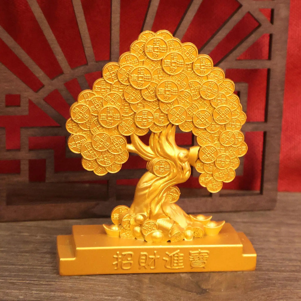 Metal Feng Shui Horse Figurine | Golden Wealth Statue Decor