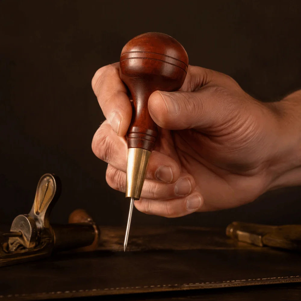 3mm Diamond Leather Stitching Awl – Rosewood Handle DIY Tool