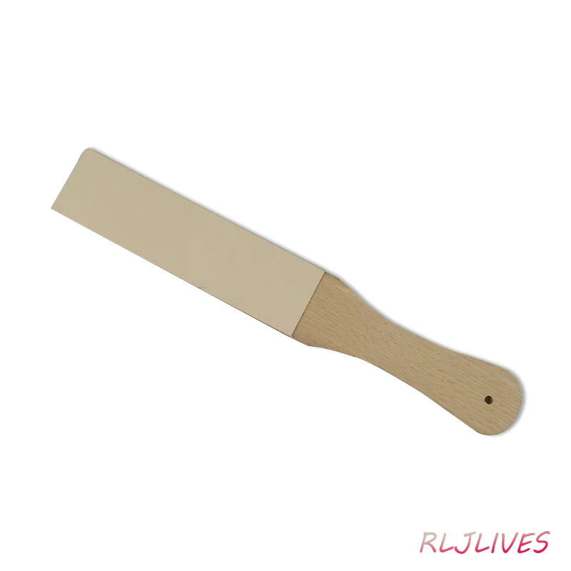 Wooden Handle Double-Sided Leather Strop Sharpening Tool