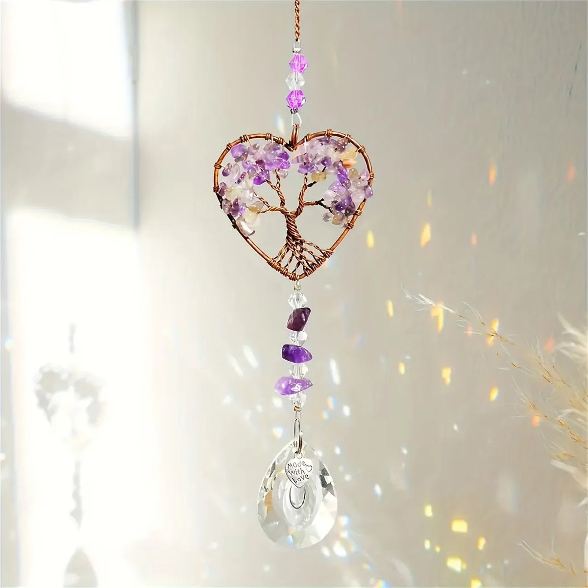 Crystal Suncatcher Rainbow Maker – Tree of Life Prism Ornament