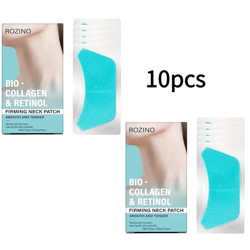 ROZINO Bio-Collagen Neck Lifting Gel Mask Patches – 5-Pack