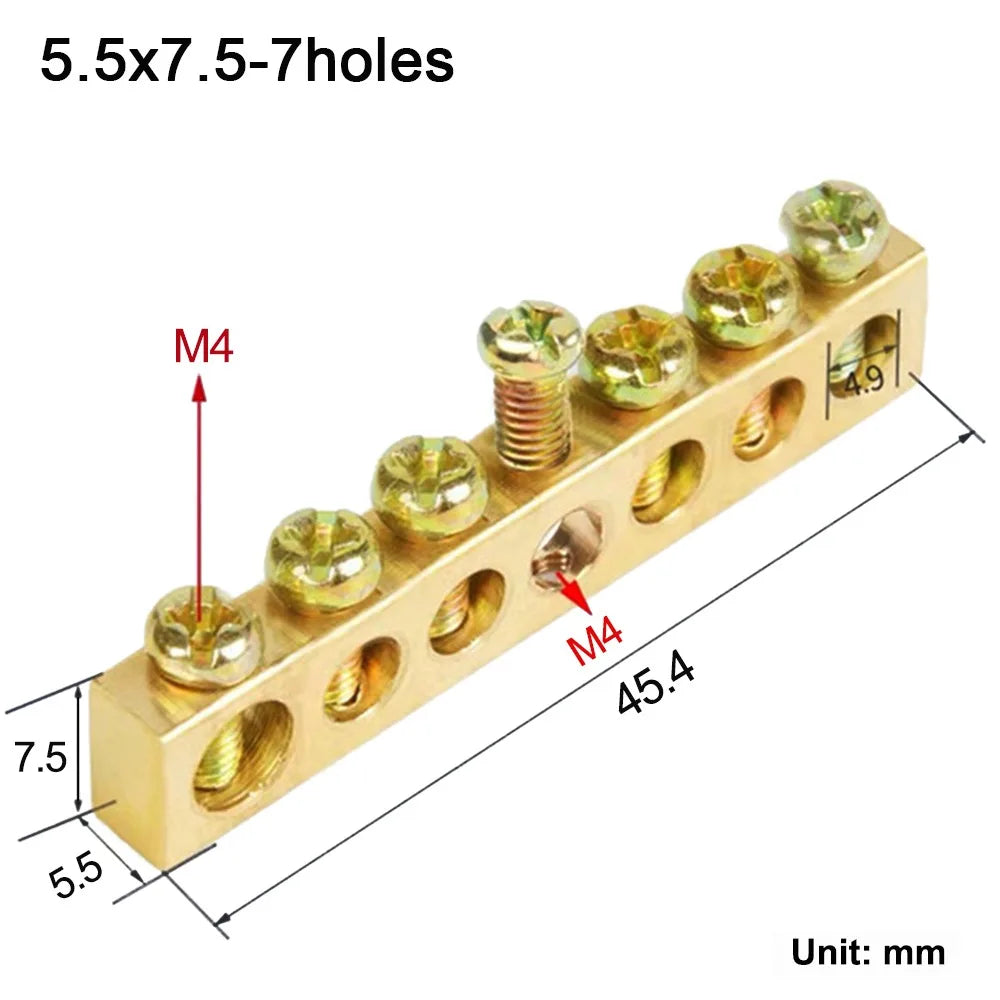 Copper Bus Bar Terminal Block – Brass Screw Wire Connector