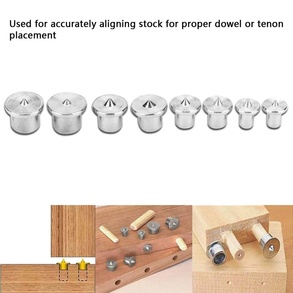 16-Piece Dowel Pin Centers Set – 6/8/10/12mm Wood Alignment Tool