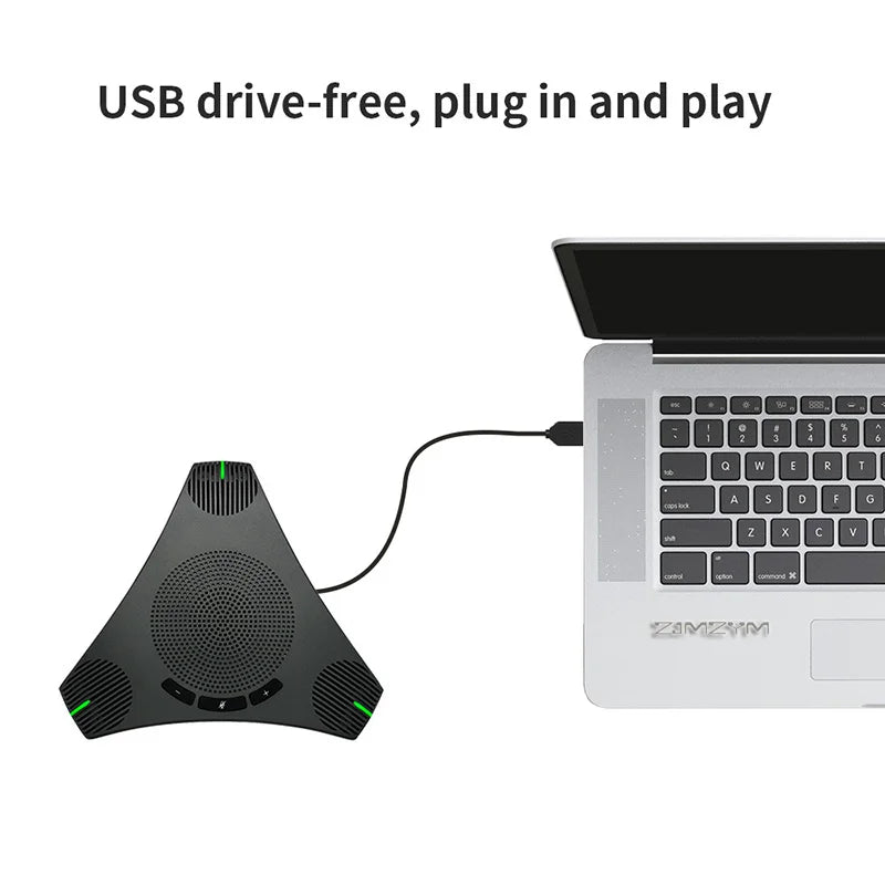 USB Speakerphone Conference Mic – 360° Pickup & Mute Key