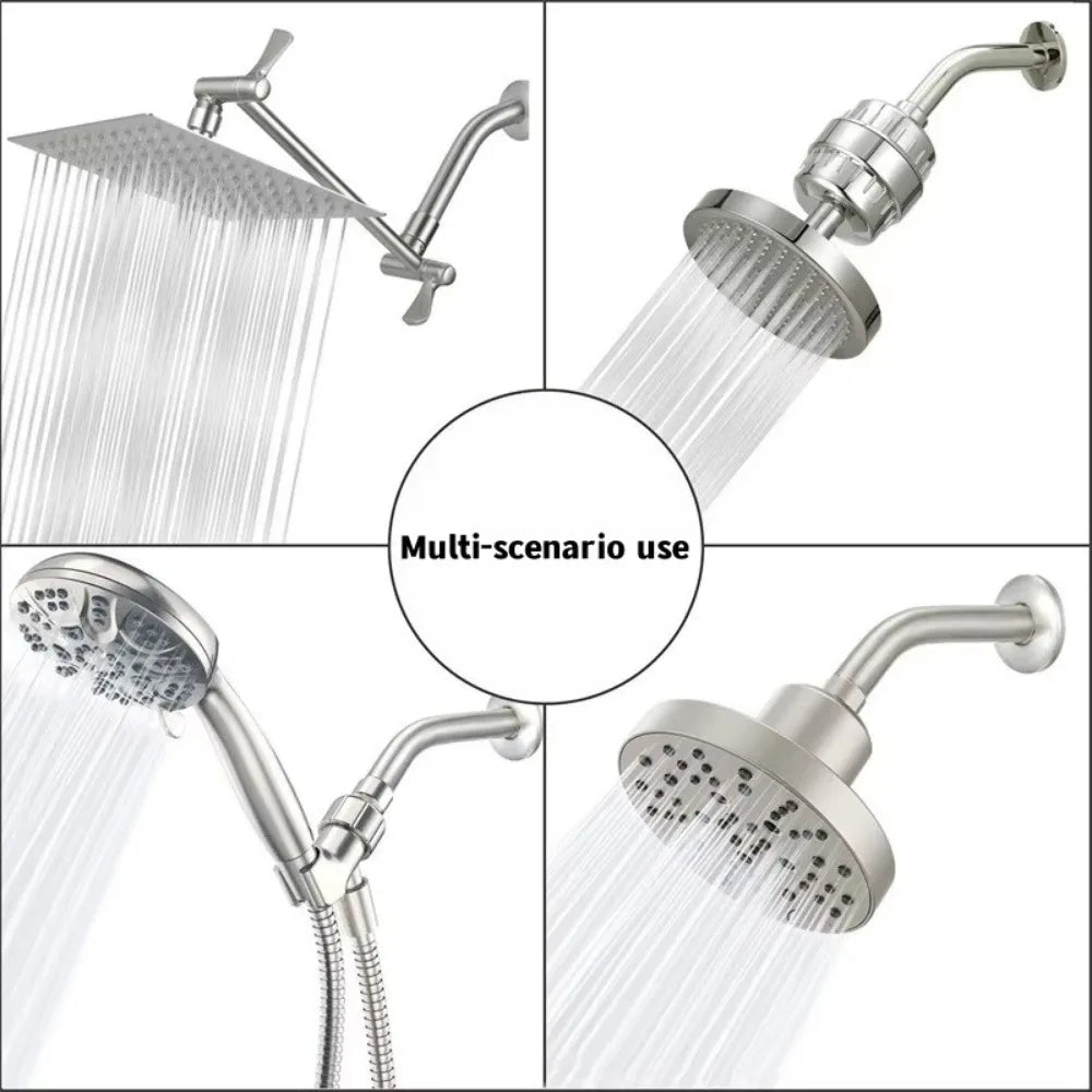 Stainless Steel Wall-Mounted Shower Arm Extension – Silver