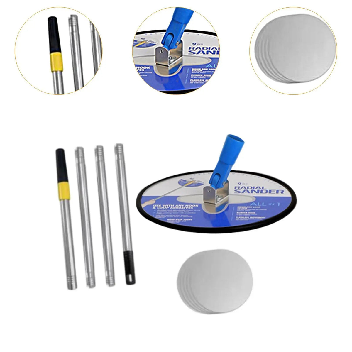Drywall Pole Sander with Extension Pole – 360° Wall Sander