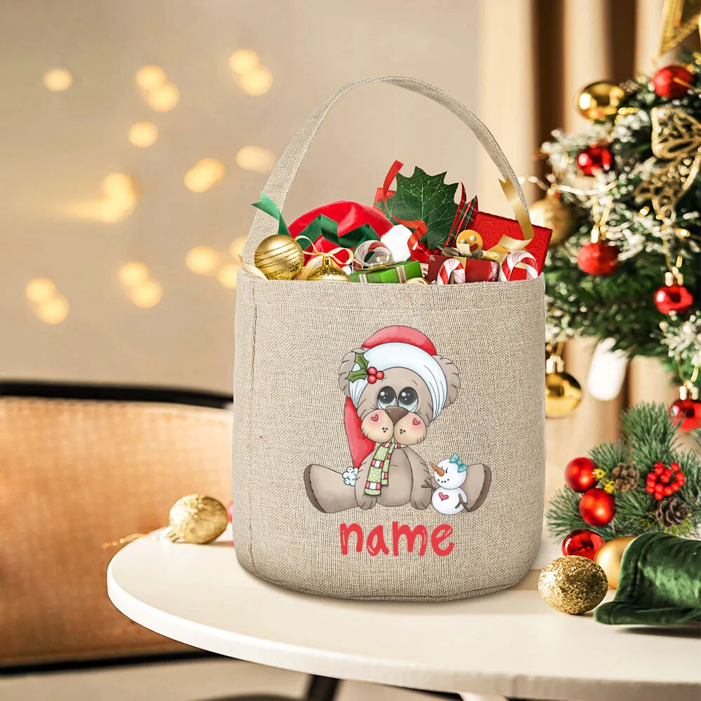 Personalized Deer Christmas Sack Bag | Custom Kids Xmas Gift
