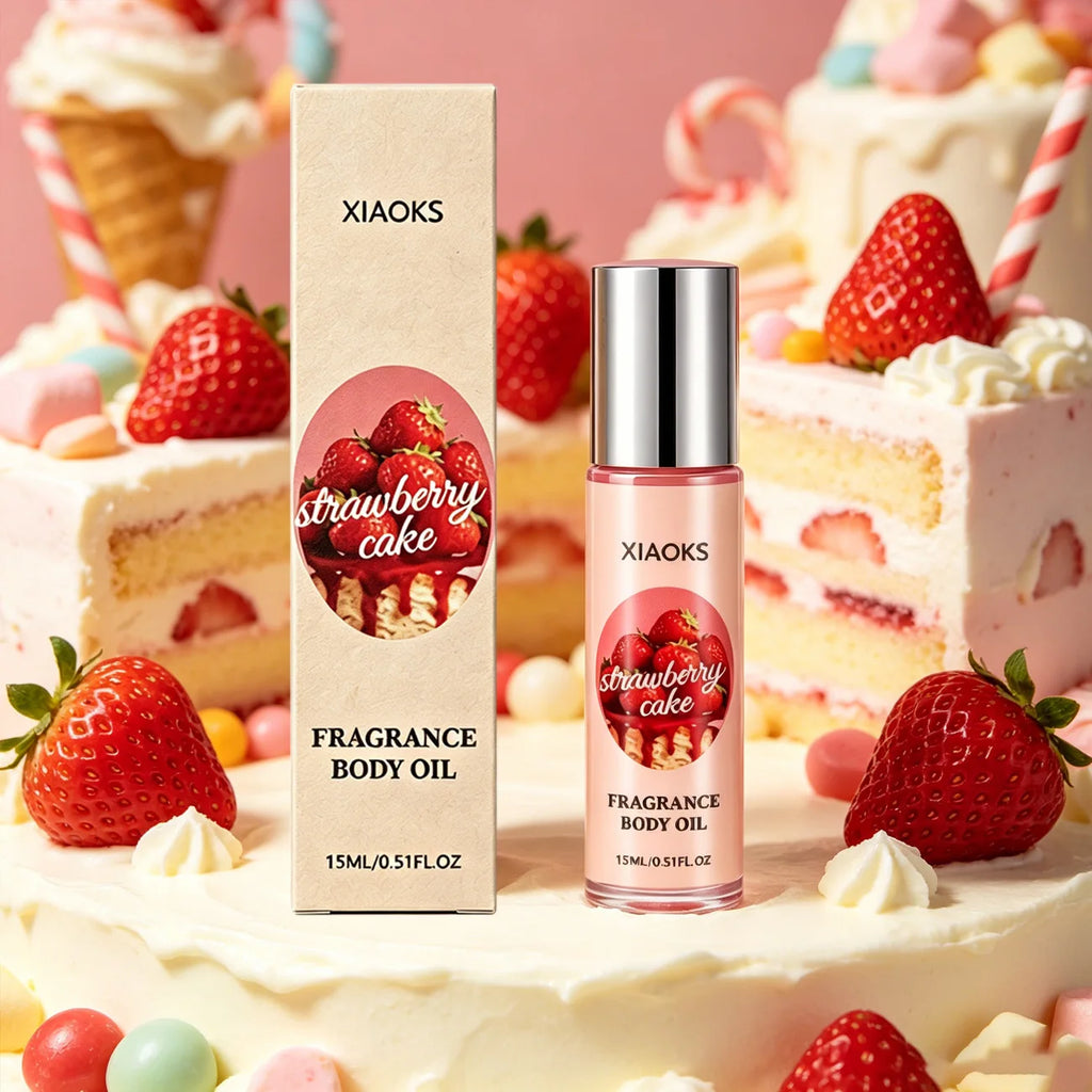 Strawberry Cake Roll-On Perfume Oil – 15ml Alcohol-Free Scent