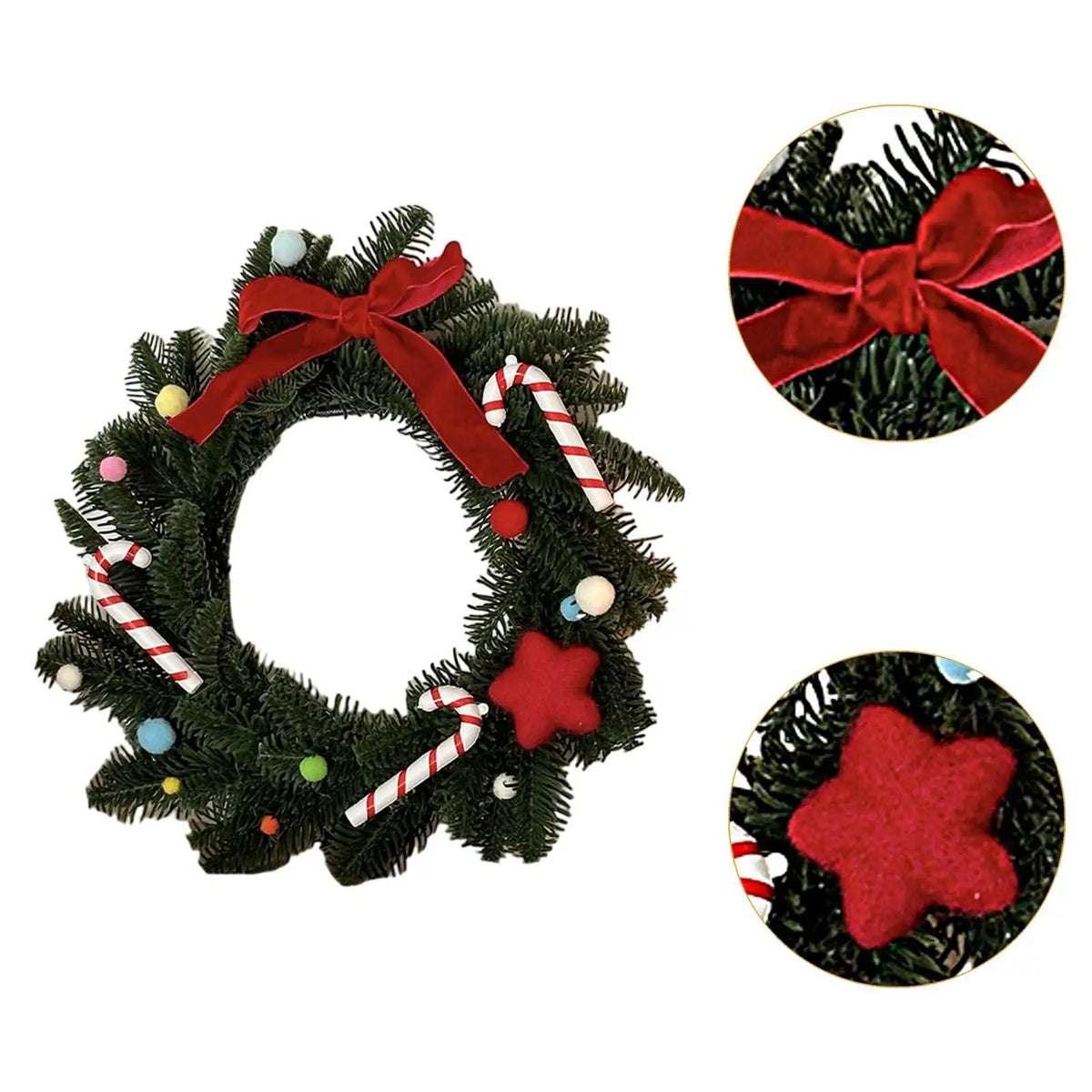 Multicolor Artificial Christmas Wreath – Door & Wall Holiday Decor