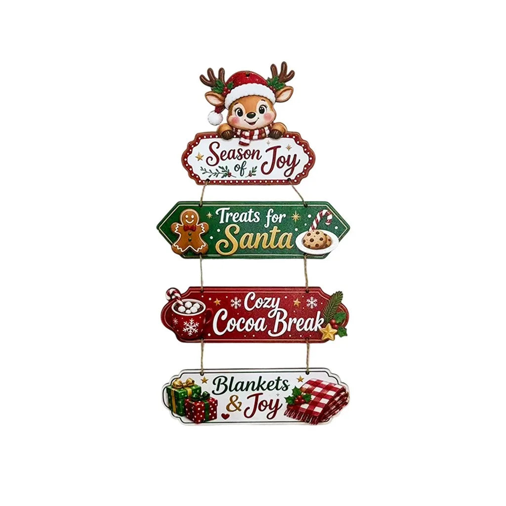 Wooden Holly Jolly Christmas Hanging Sign | Door & Wall Decor