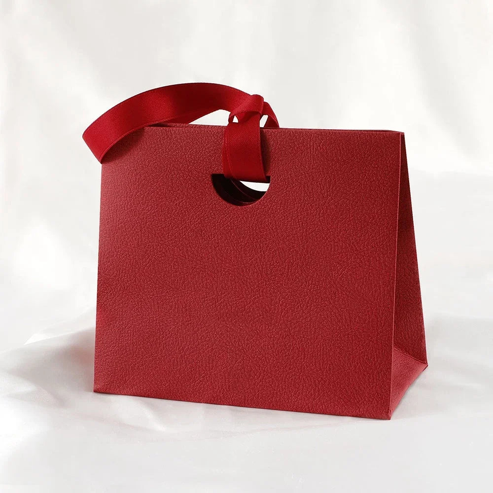 Jewelry Gift Paper Tote Bag with Ribbon | Elegant Packaging