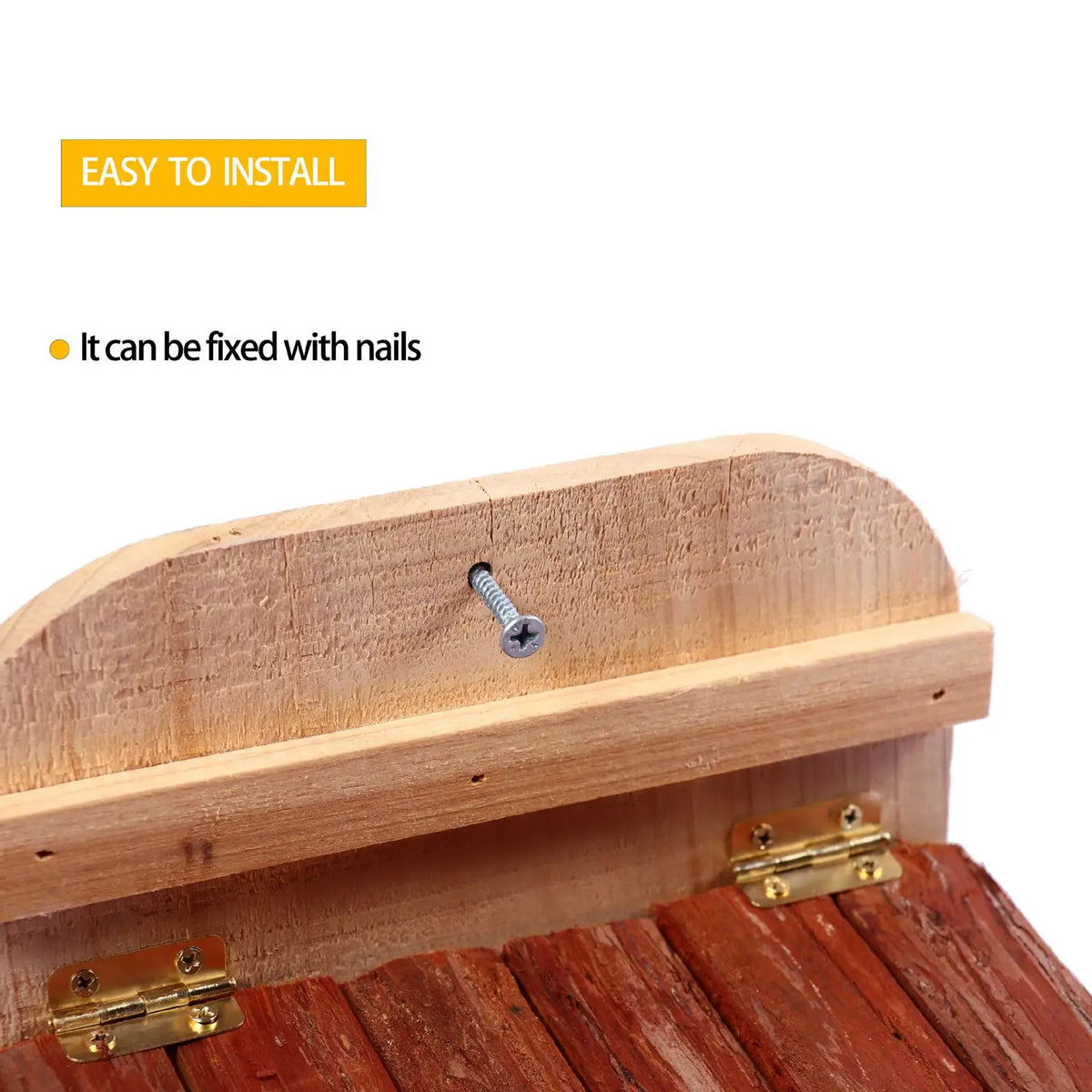 Wooden Squirrel Feeder House – Hanging Cabin, Removable Panel