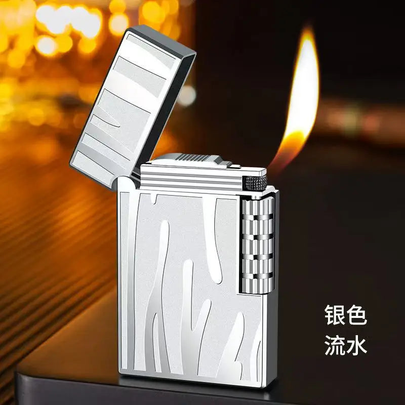 Oblique Grid Side-Slide Butane Lighter | Men's Gift
