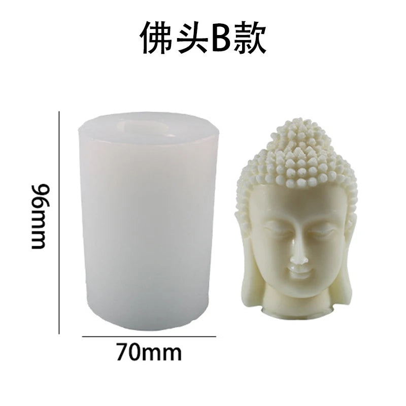 3D Buddha Head Silicone Mold – Candle, Resin & Plaster Casting