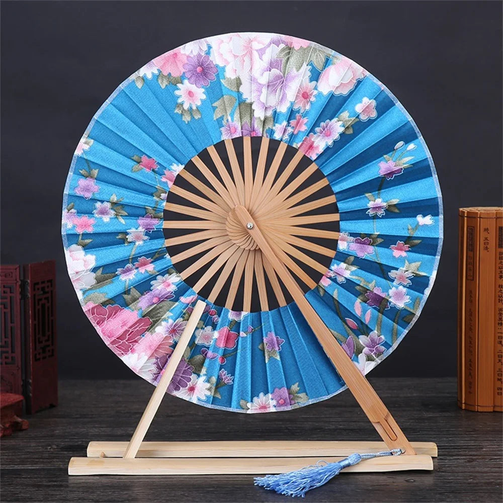 Round Bamboo Folding Fan – Chinese Style Tassel | Party Gift