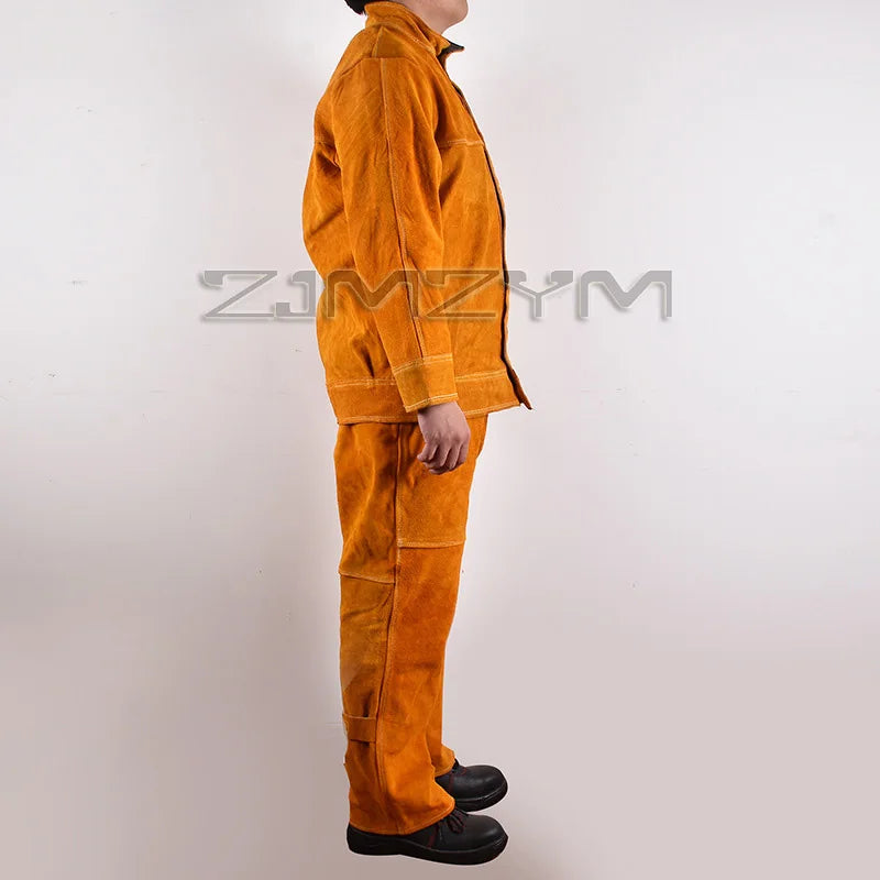 Cowhide Leather Welding Suit – Protective Tops & Pants Set