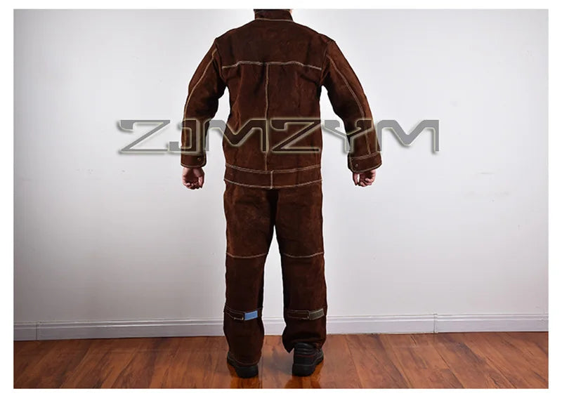 Cowhide Leather Welding Suit – Protective Tops & Pants Set