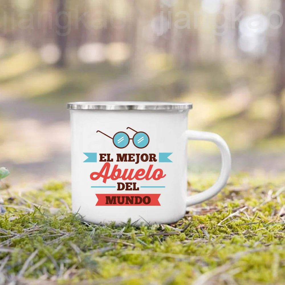 Best Grandpa Enamel Camping Mug – Grandfather Gift Mug