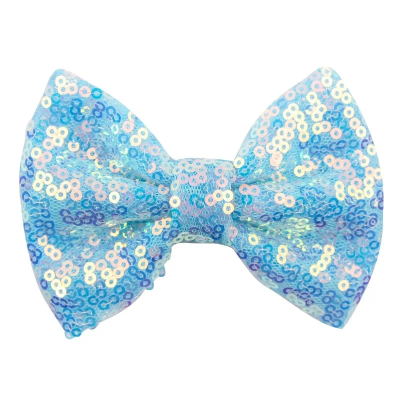 5-Pack Glitter Sequin Hair Bows – DIY Girls Hair Accessories