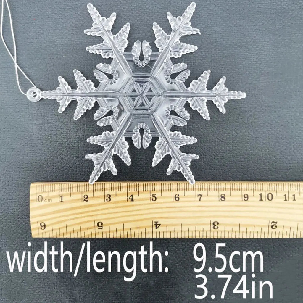 Snowflake Ice Strip Pendants – DIY Christmas Tree Ornaments 6pk