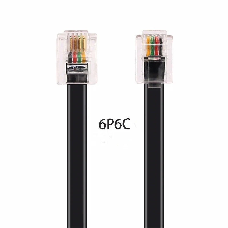 Pure Copper 6P6C RJ11 RJ12 Telephone Extension Cable 0.5–3m