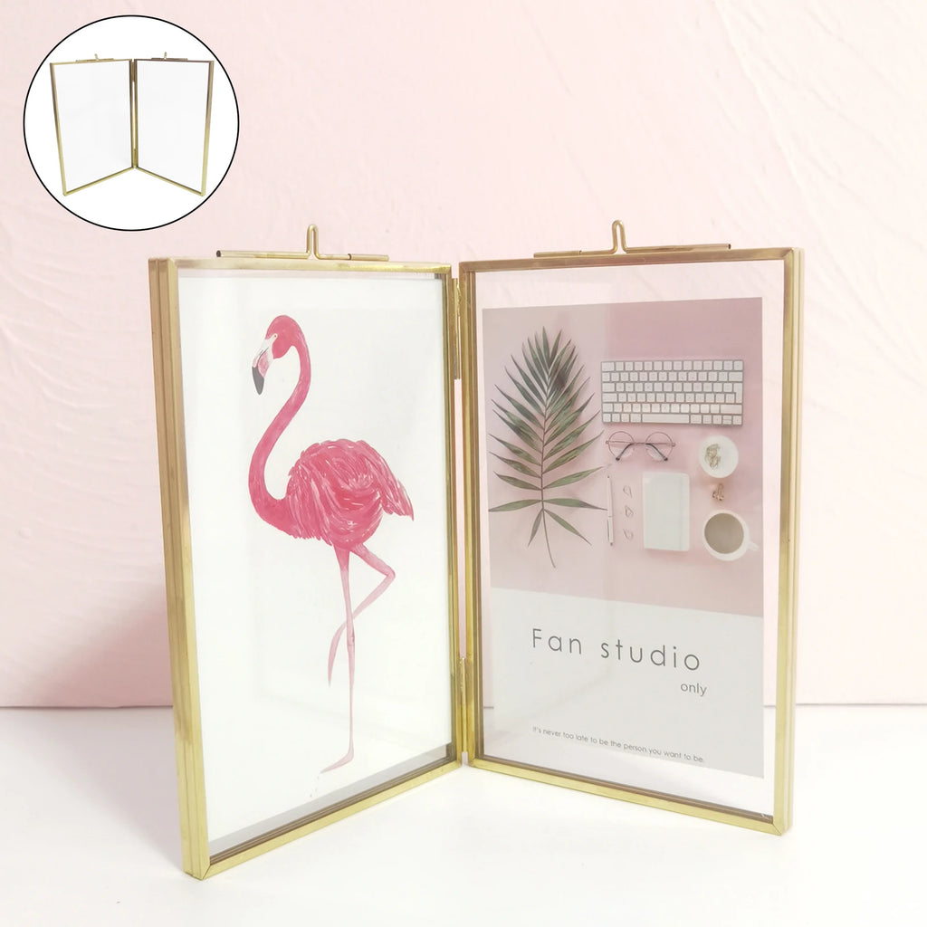 Double Sided Glass Hanging Frame – Pressed Flowers & Artwork