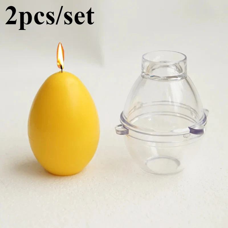 2-Piece Egg Candle Mold Set – Acrylic Plastic Candle Making Kit