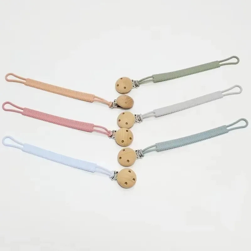 Baby Silicone Pacifier Clip Chain & Teether – BPA Free Rainbow