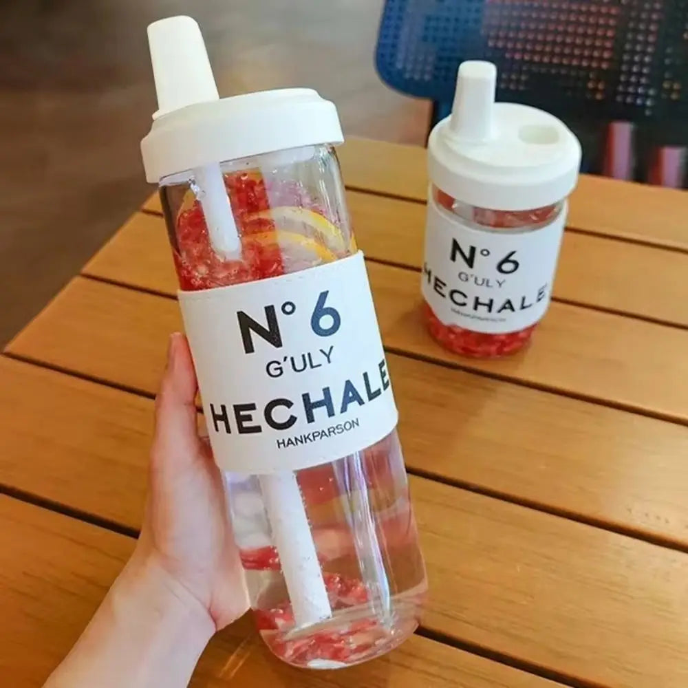 Large Transparent Straw Cup with Lid – 500ml & 850ml Reusable