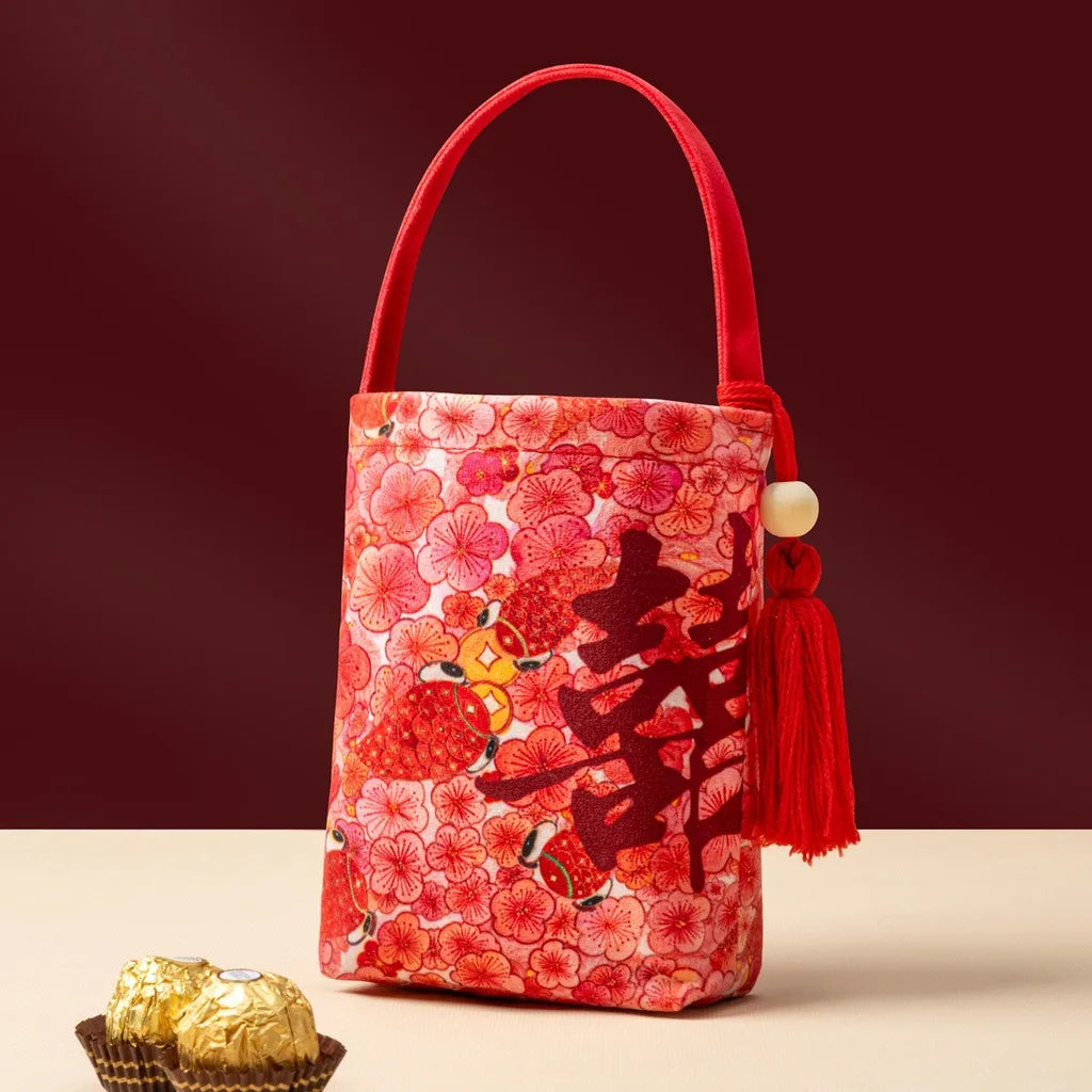 Chinese Velvet Candy Gift Pouch | Wedding & Party Favor Bag