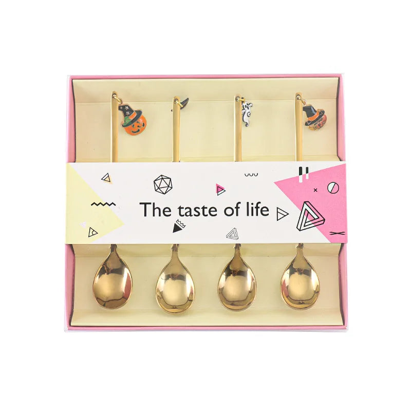 Halloween Stainless Steel Gold Cutlery Set – Spoon & Fork