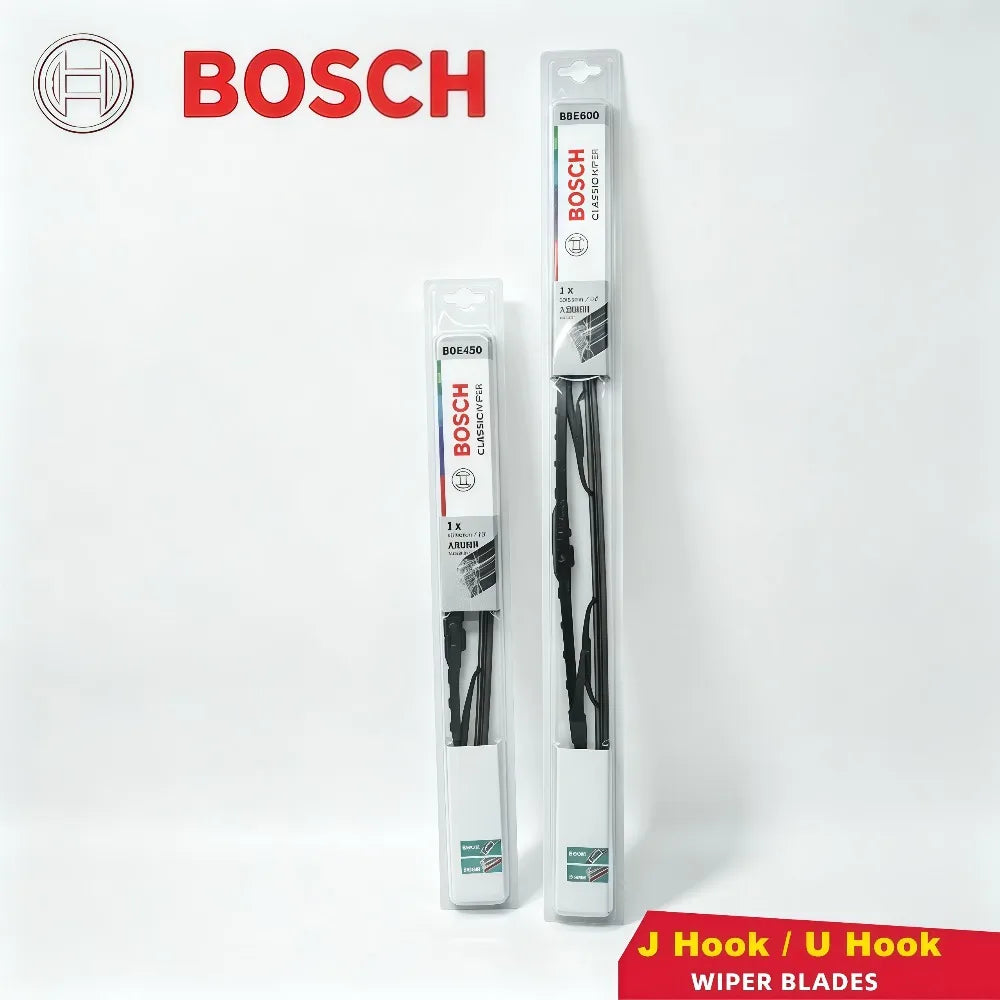 Bosch U J-Hook Wiper Blades 14"–26" | Streak-Free Windscreen