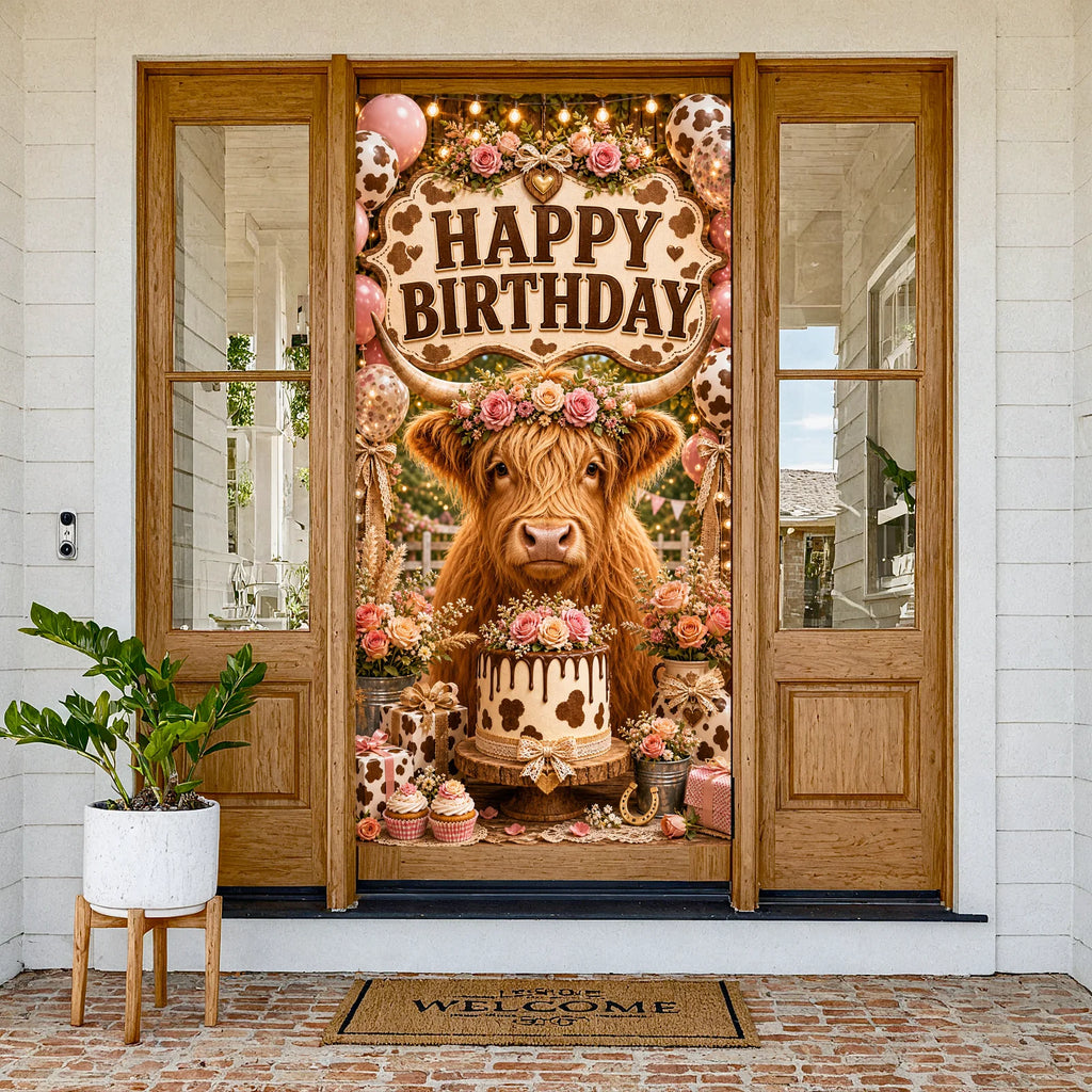 Cowboy Western Birthday Backdrop – Rustic Wooden Party Banner