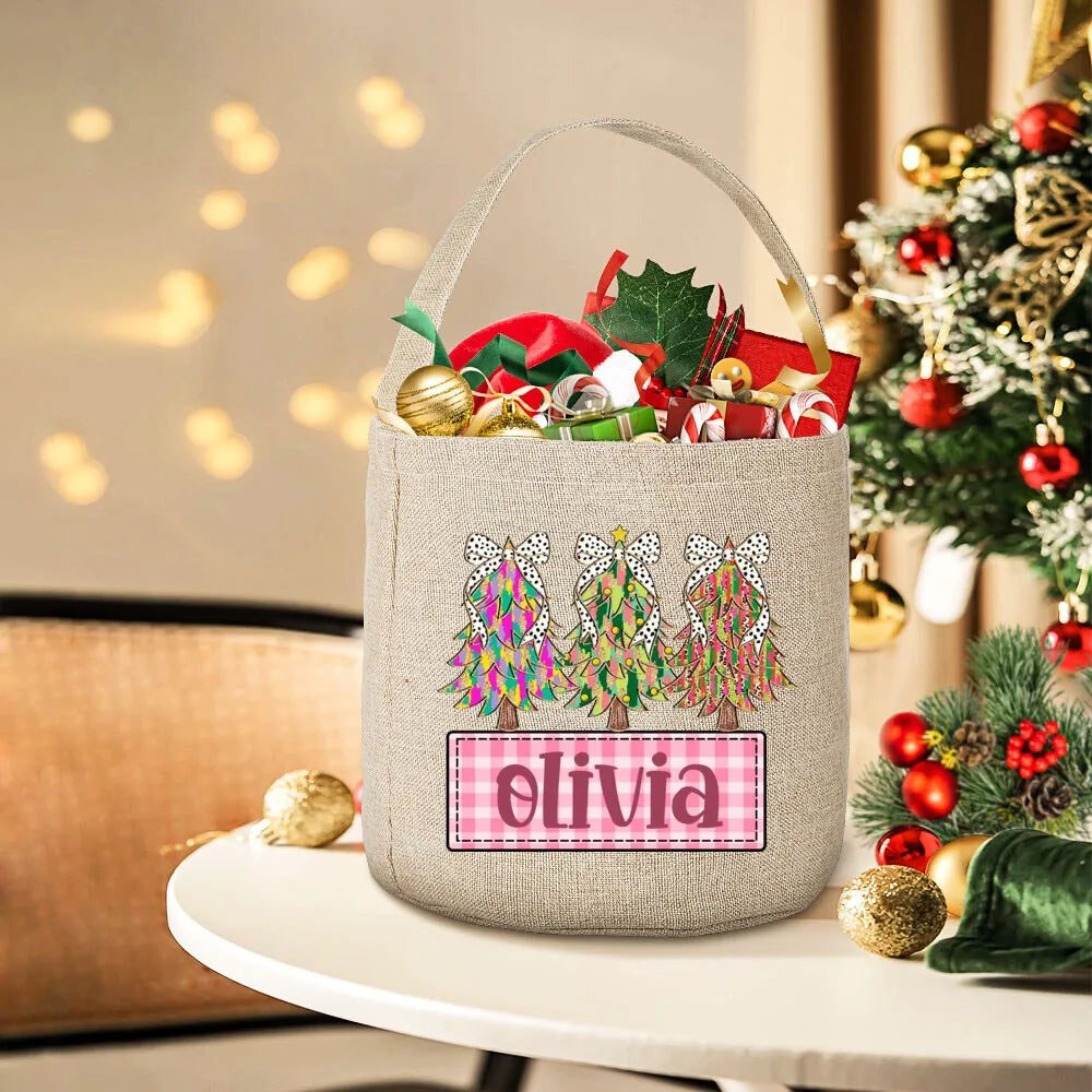 Custom Christmas Santa Sack – Linen Xmas Gift Bag for Kids