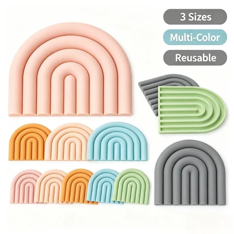 Rainbow Cloud Silicone Trivet Mat – Heat Resistant Non-Slip Pot Pad
