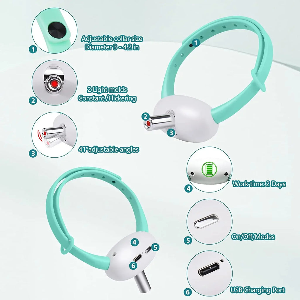 USB Rechargeable Smart Laser Collar Cat Toy – Adjustable
