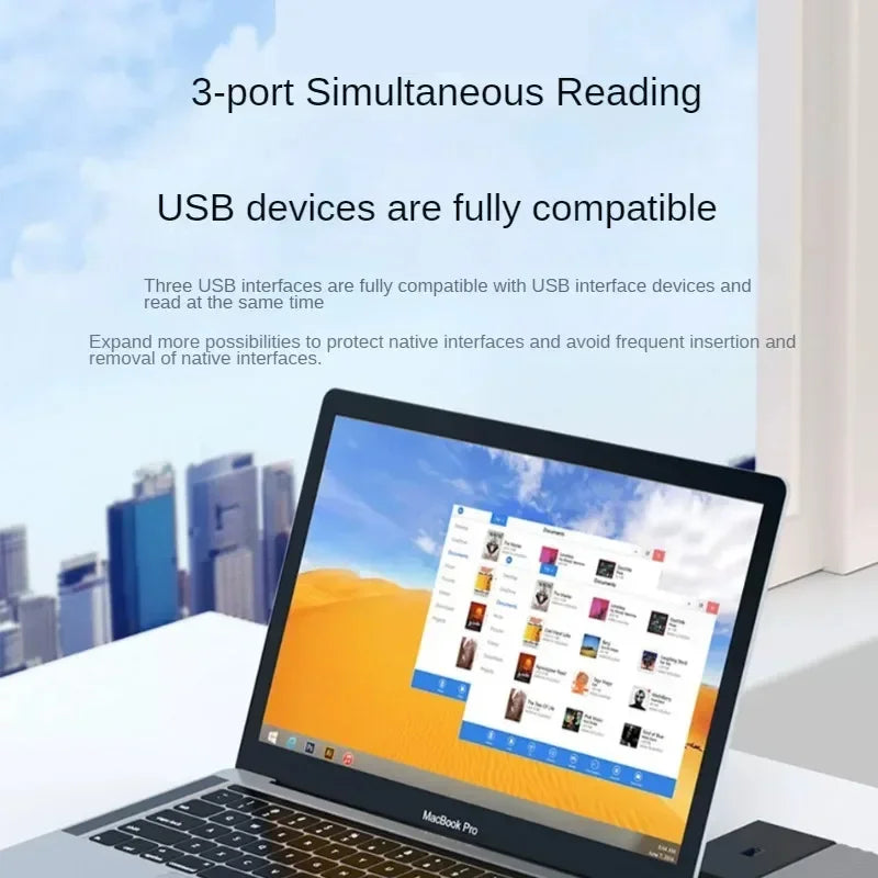 3-in-1 USB Type-C Hub – 3 Port USB 3.0 OTG Splitter 5Gbps