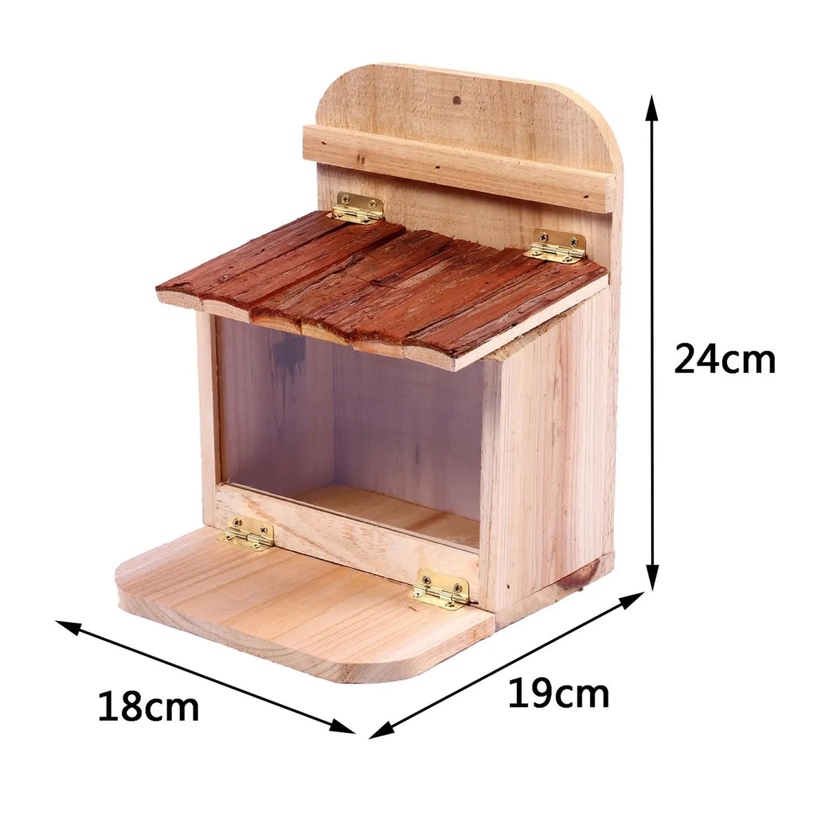 Wooden Squirrel Feeder House – Hanging Cabin, Removable Panel