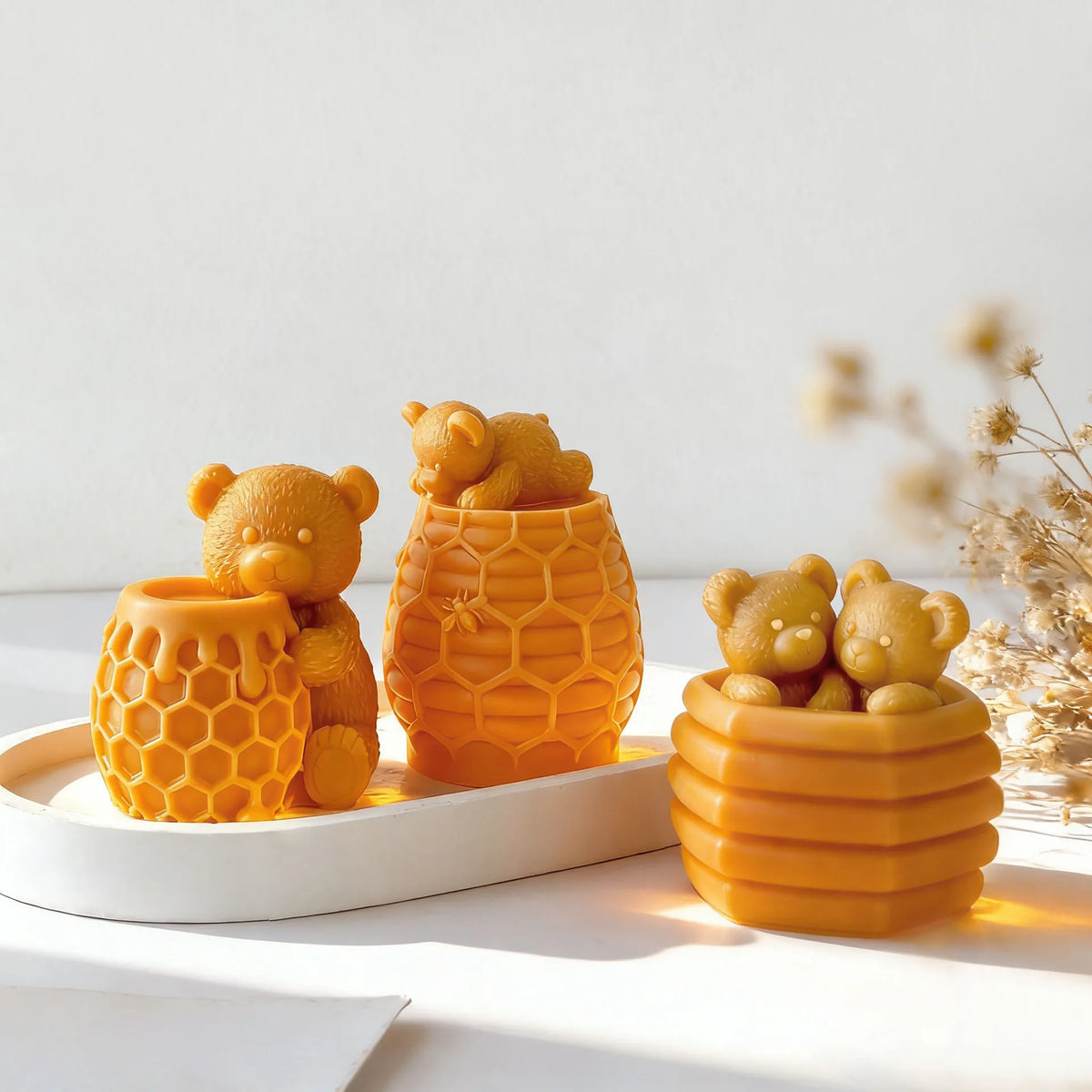 Silicone Honeycomb Bear Mold – DIY Candle & Resin Craft