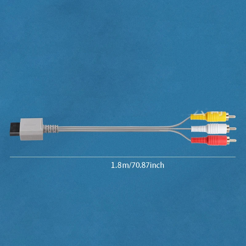 Nintendo Wii & Wii U AV Cable 1.8m Gold-Plated RCA Composite