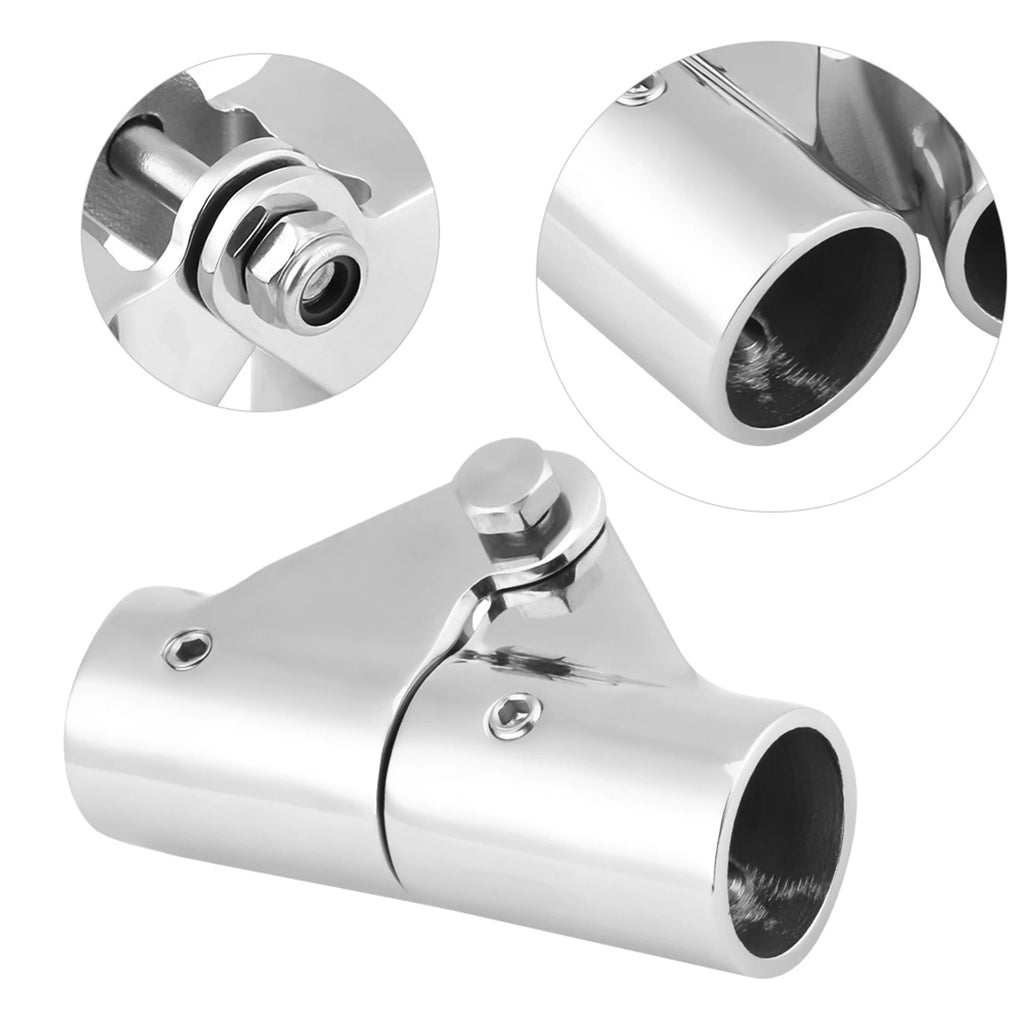 316 Marine-Grade SS Folding Pipe Connector | Boat Railing Fitting