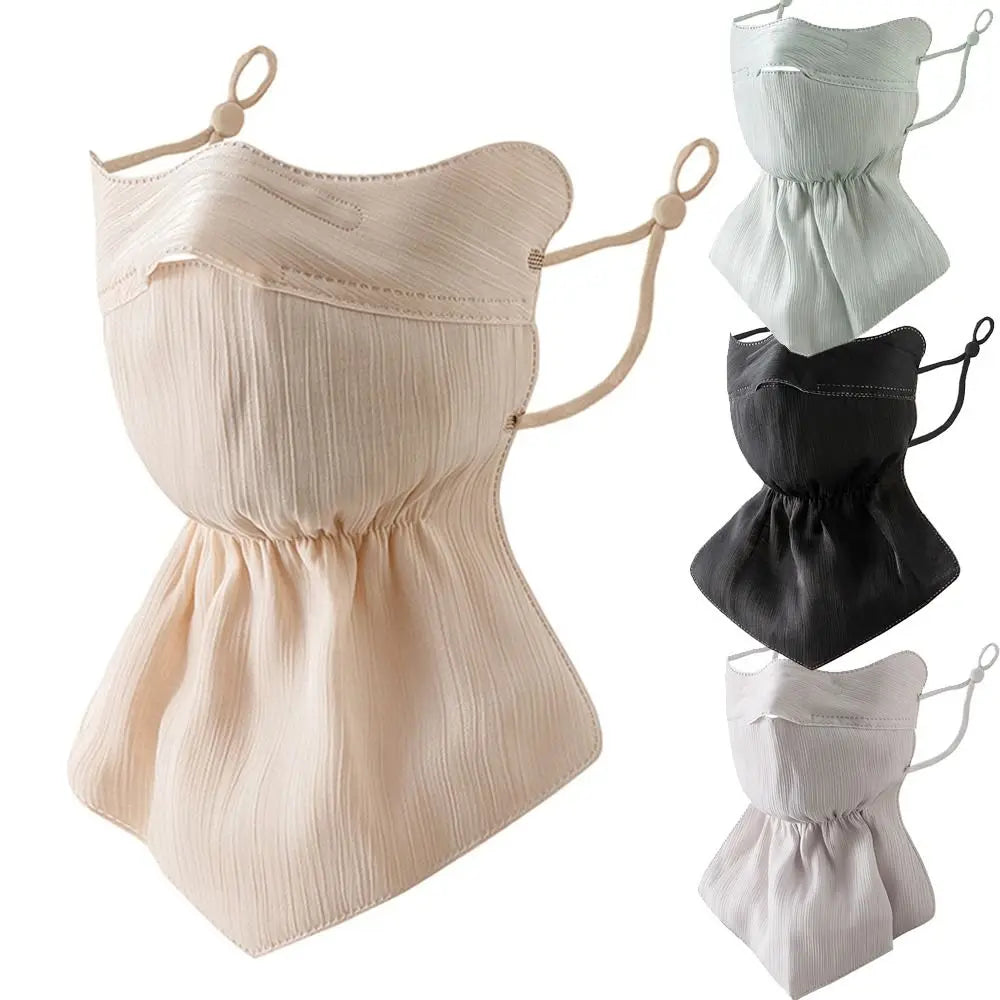 UPF50+ Ice Silk Face Cover & Neck Scarf for Women