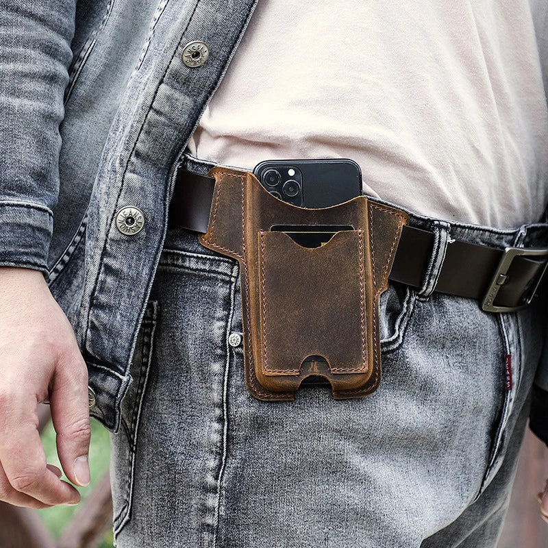 PU Leather Phone Holster Belt Clip Waist Bag – 6.7" Phones
