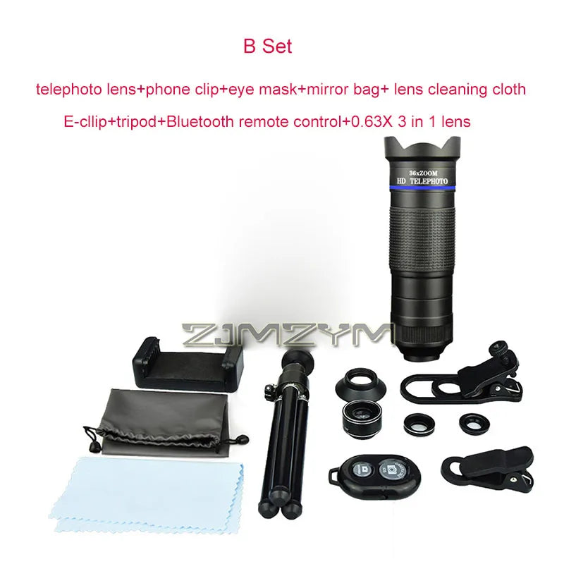 36x Zoom Monocular Telephoto Lens for Smartphones – HD