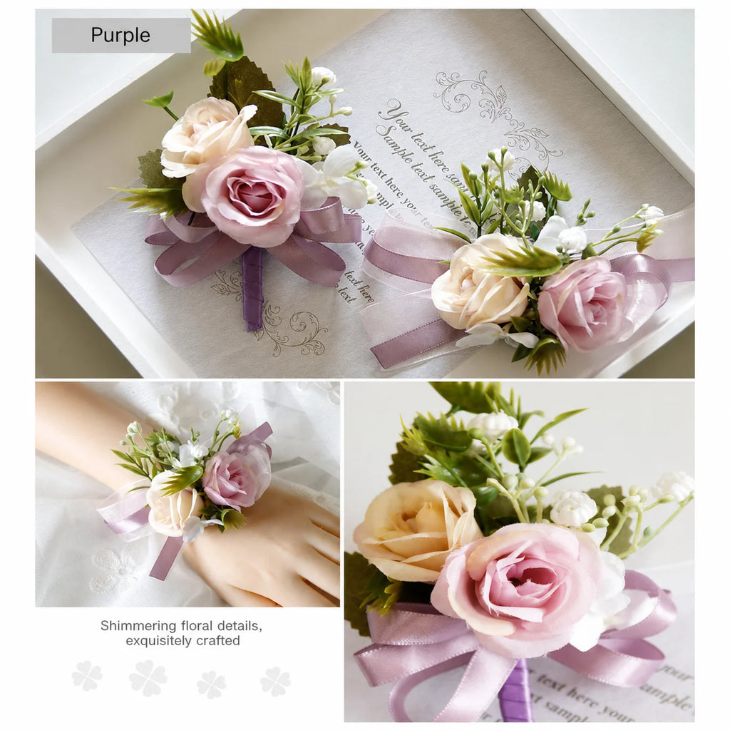 Artificial Fabric Corsage & Wrist Flower | Wedding Party