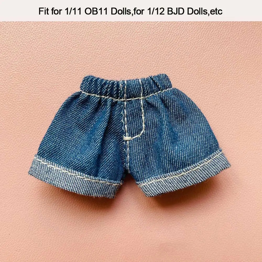 Handmade Denim Shorts for OB11 & 1/12 BJD Dolls