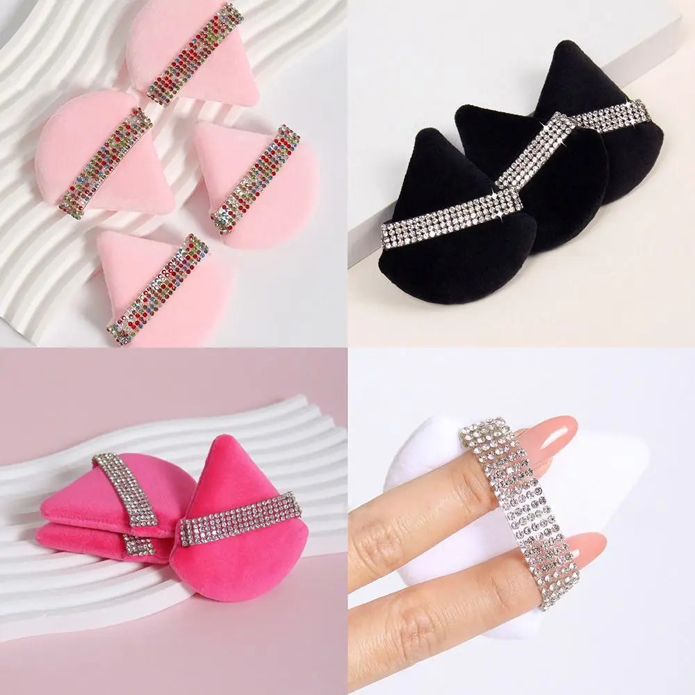 Diamond Triangle Velvet Powder Puff – Soft Makeup Sponge
