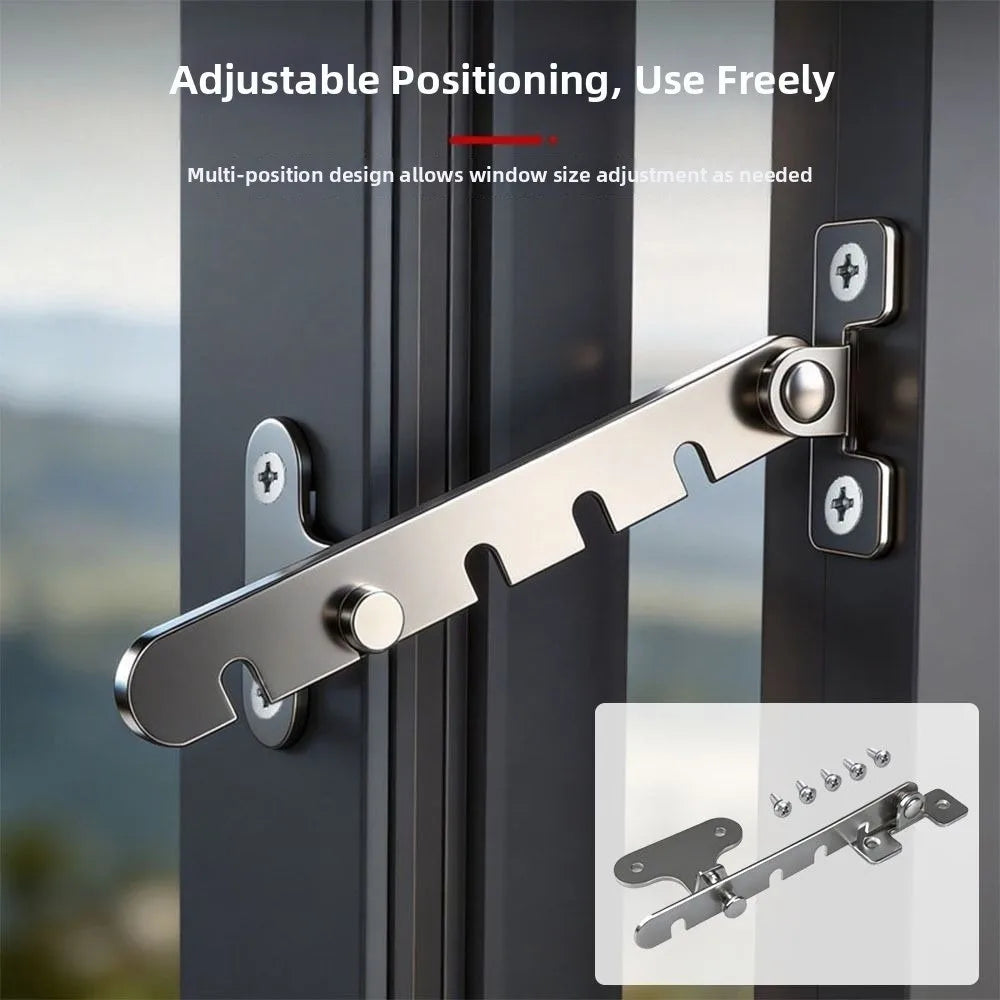 5-Gear Adjustable Window Limiter Latch – Child Safety Lock