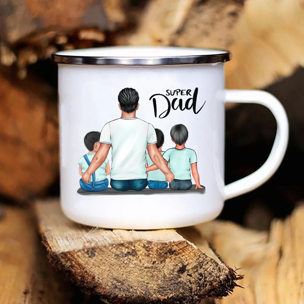 Super Dad Enamel Mug – Father's Day Coffee & Tea Cup Gift